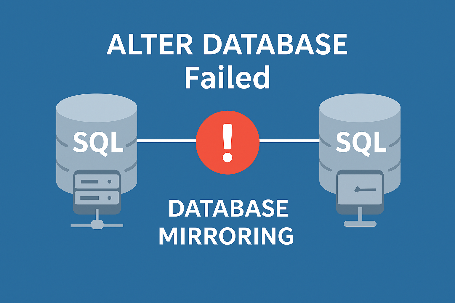 “ALTER DATABASE” failed error when configuring mirroring