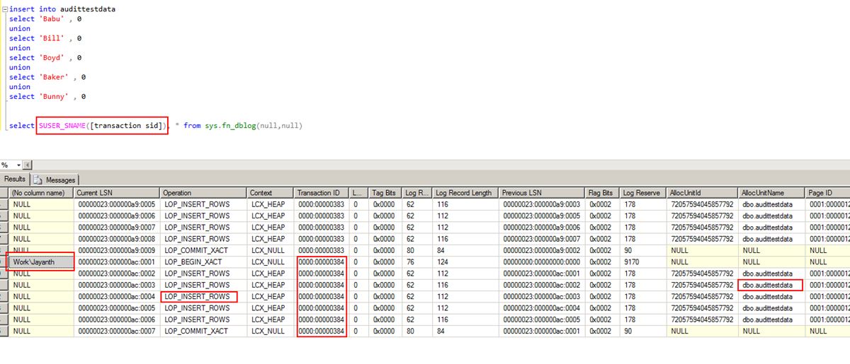 Auditing via Tlog